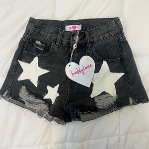 Star denim shorts
